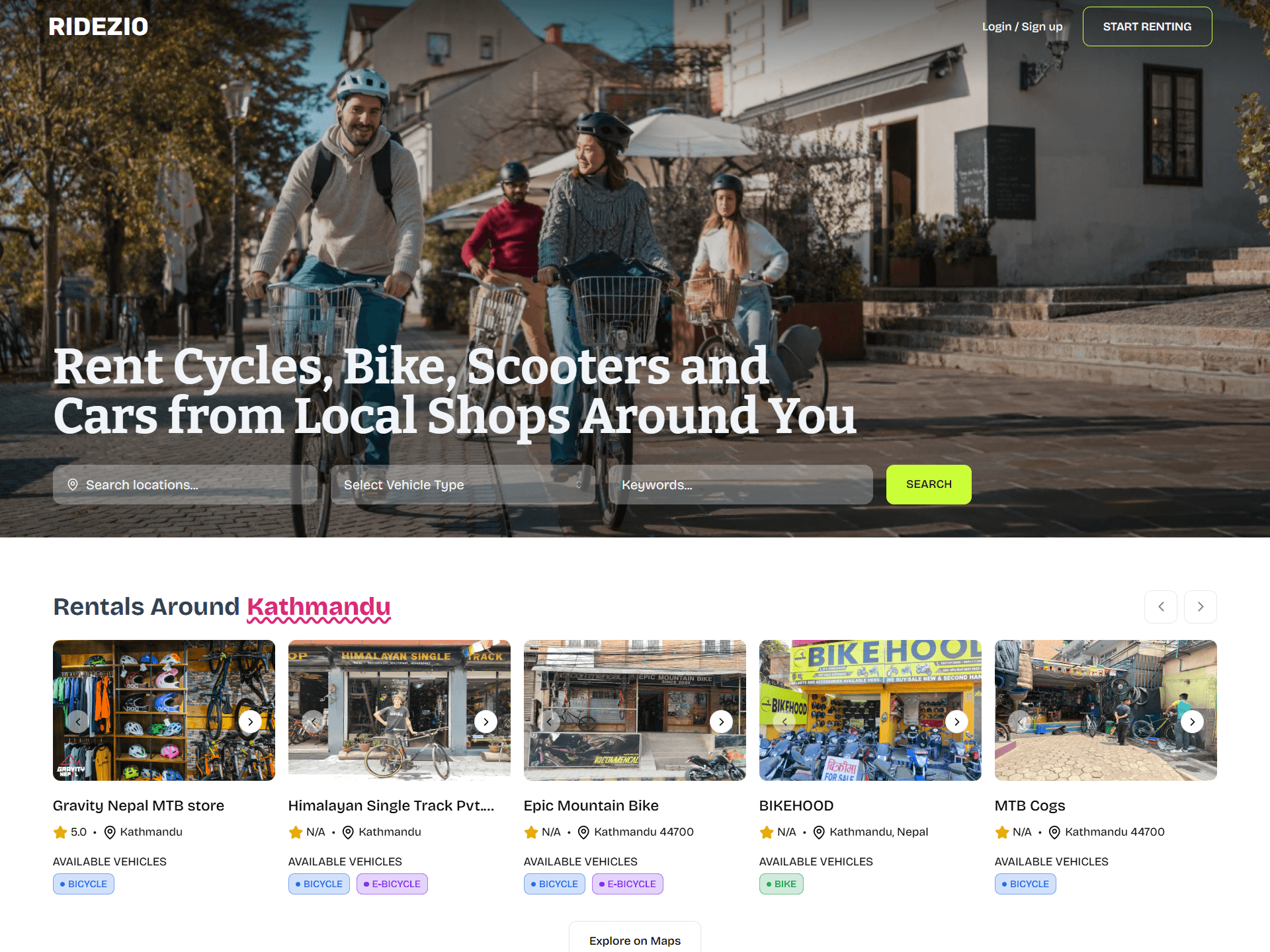 Ridezio screenshot